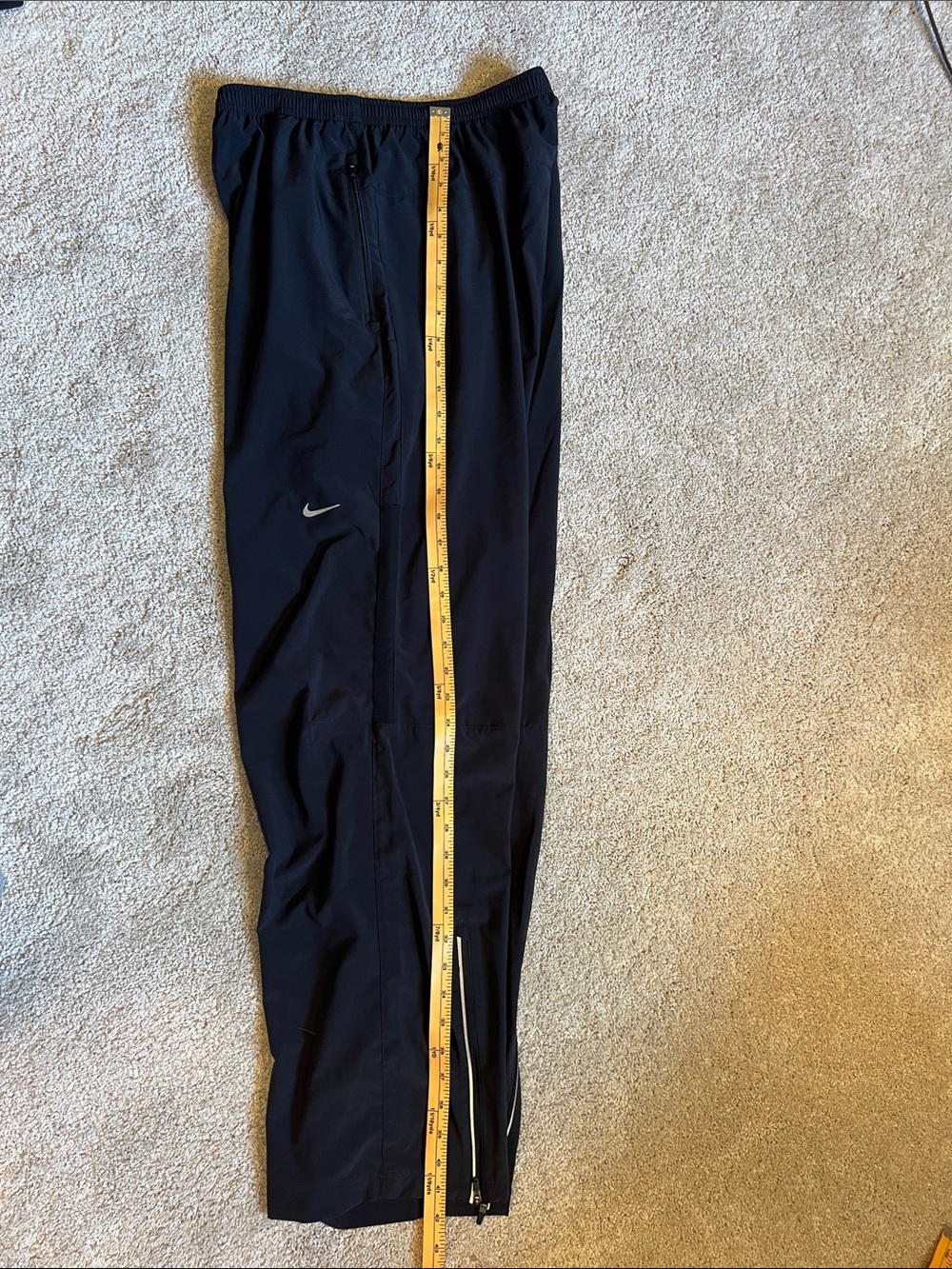 Nike Blue Dri-fit track Pants with White Swoosh - Picture 3 of 9